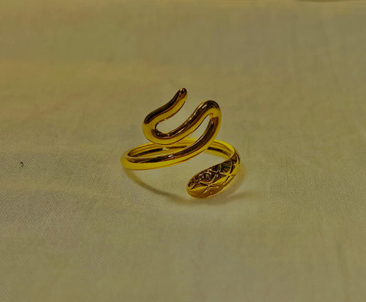 Adjustable Snake Design Ring – High-Quality Gold Plated Stainless Steel for Women