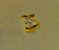 Elegant Adjustable Gold-Plated Ring with Large Clear Crystal – Stainless Steel