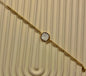 Gold Stainless Steel Chain Bracelet with White Stone Accent