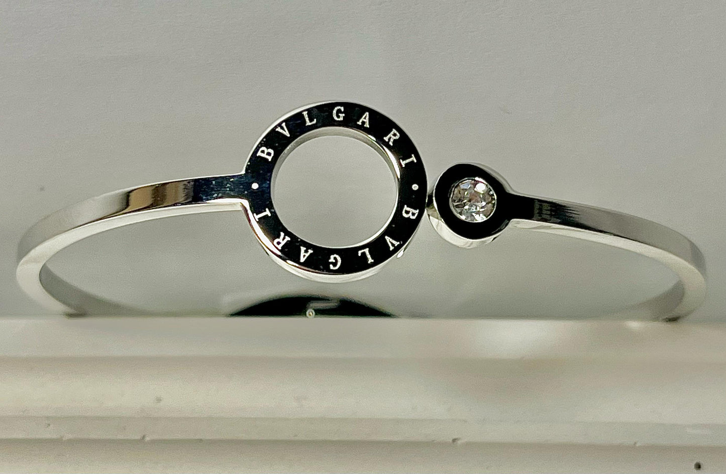 Luxury Stainless Steel Bracelet with Crystal Accent – Inspired Design