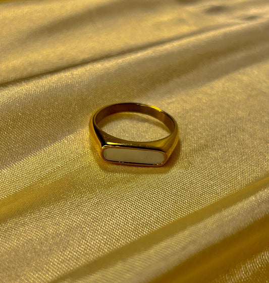 Sleek Gold-Tone Minimalist Signet Ring