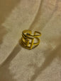 Luxury Gold-Plated Adjustable Initial-Inspired Ring – Modern Statement Design
