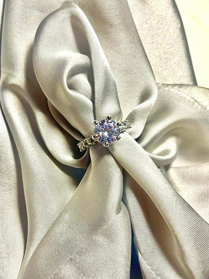 Premium Silver Zirconia Crown Ring for Women – Big Head Statement Sparkle