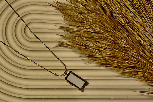 ✨ Two-Sided Stainless Steel Rectangle Pendant with Elegant Chain ✨