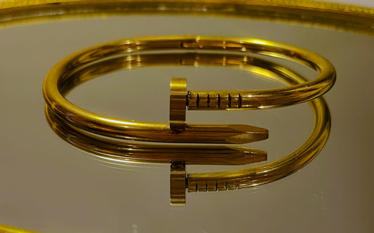 Gold Nail Bangle – High-Quality Stainless Steel